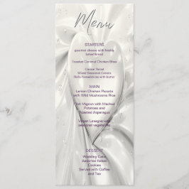 White Cream Heart Wedding Menu Menükarte