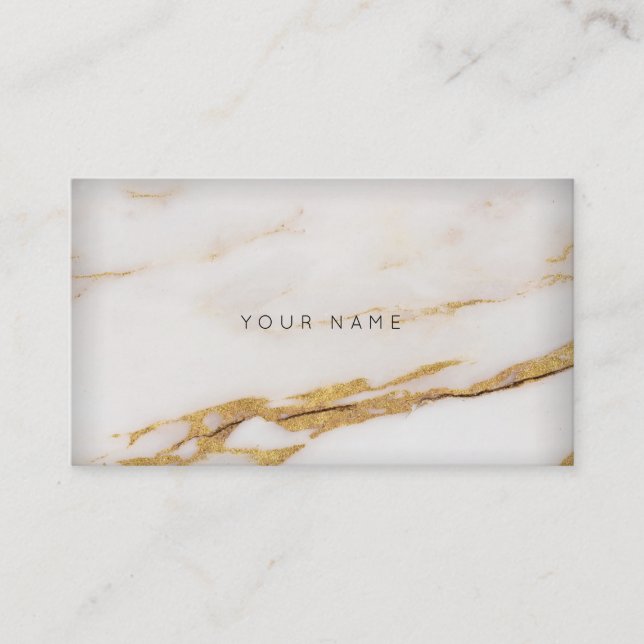 White Creamy Foxier Sepia Gold Gray Marble Vip Visitenkarte (Vorderseite)