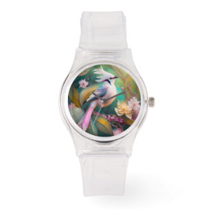 White Creush Blush Schwanz Jay Fantasy Bird Armbanduhr