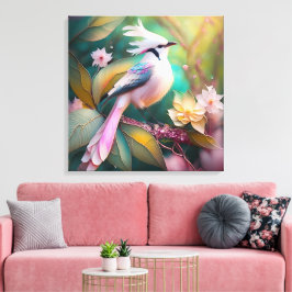 White Creush Blush Schwanz Jay Fantasy Bird Leinwanddruck