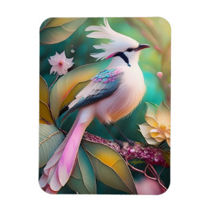 White Creush Blush Schwanz Jay Fantasy Bird Magnet
