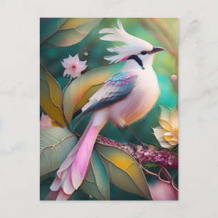 White Creush Blush Schwanz Jay Fantasy Bird Postkarte
