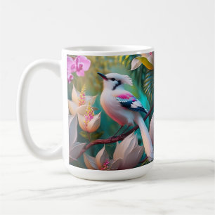 White Creush Chested Fantasy Bird Kaffeetasse