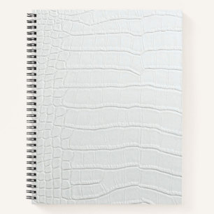 White Crocodile Skin Print Spiral Notebook Notizbuch