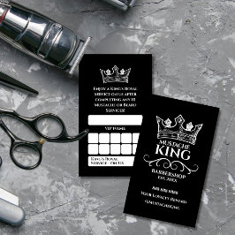White Crown King Mustache Barbershop Rewards Treuekarte