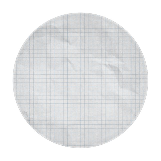 White Crumpled Paper Blue Lines Schneidebrett (Vorderseite)