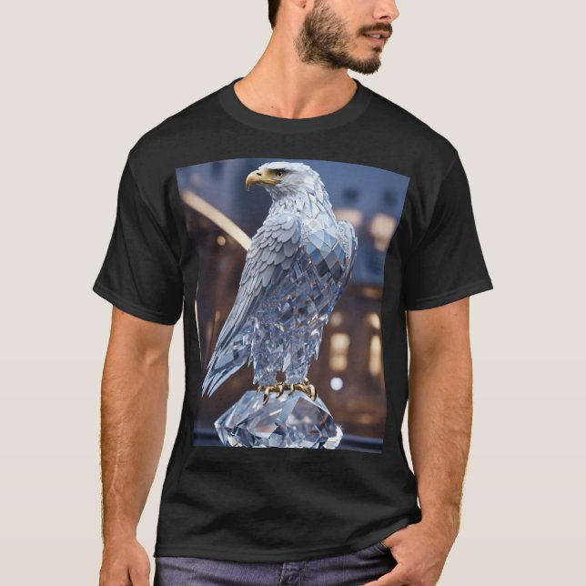 White Crystal Eagle - Swarovski-Inspiriertes 4K-De T-Shirt (Vorderseite)