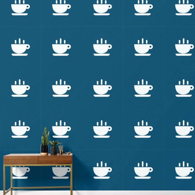 White Cup of Java Aquamarin Kitchen Tapete (Korridor)
