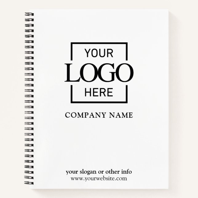 White Custom Business Logo Promotional Branding Notizbuch (Vorderseite)