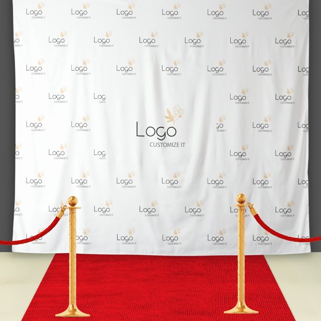 White Custom Business Logo Step Repeat Backdrop Wandteppich (White Custom Business Logo Step Repeat Backdrop
)