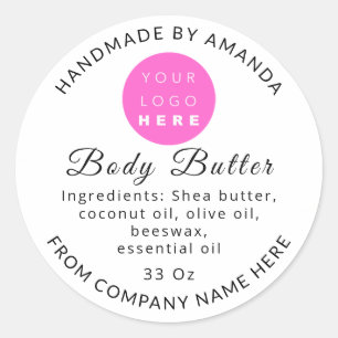 White Custom Logo Name Body Butter Kosmetik Gold Runder Aufkleber