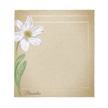 White Daffodil Blume Vintag Alt Paper Persönlich