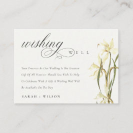 White Daffodil Watercolor Hochzeit wünschend gut Begleitkarte