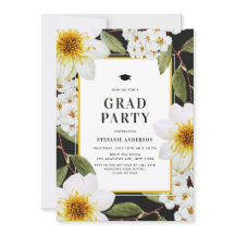 White Dahlia and Spirea Botanical Graduation Party