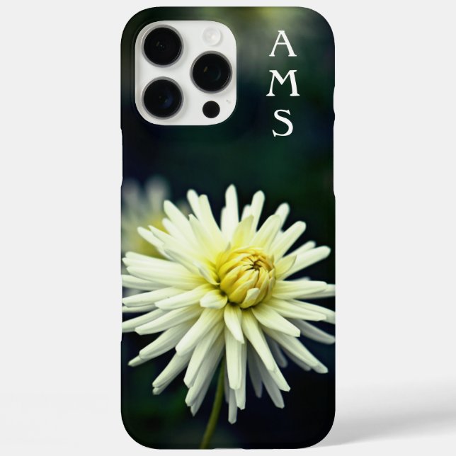 White Dahlia Blume Personal Initials Case Mate SA (Rückseite)