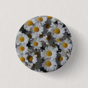 White Daisies Abzeichen Button