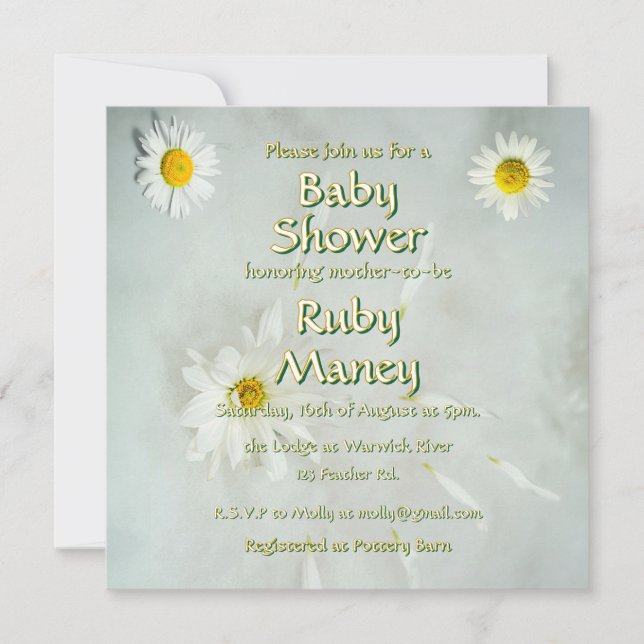 White Daisies Baby Shower (Vorderseite)