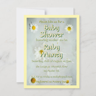 White Daisies Baby Shower Postkarte