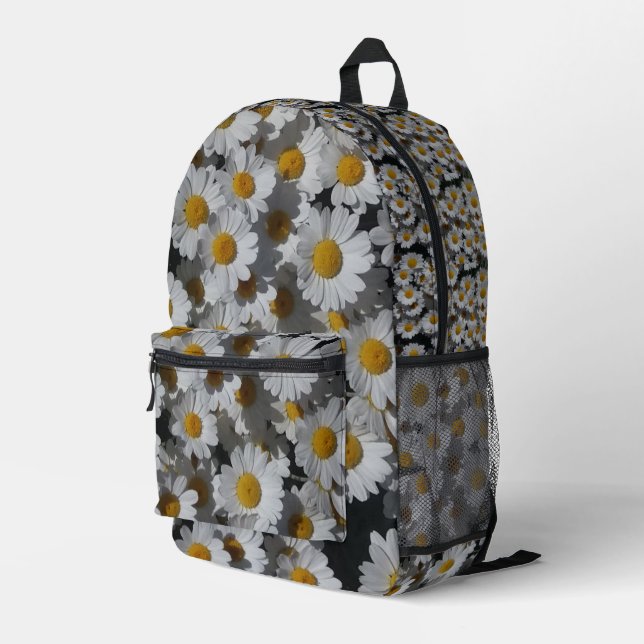 White Daisies Bedruckter Rucksack (Rückseitige Ecke Rechts)