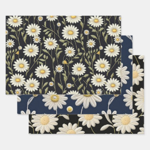 White Daisies Geschenkpapier Set