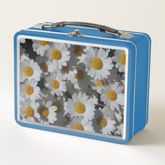 White Daisies Metall Brotdose (Vorderseite)
