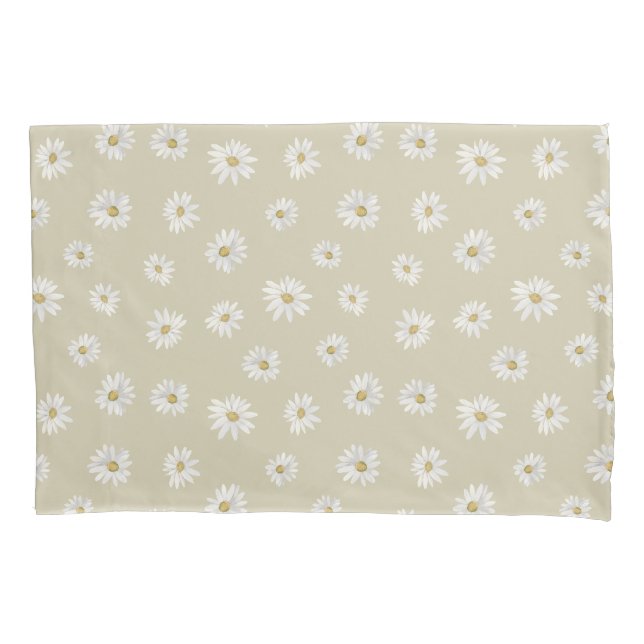 White Daisies: Nahtlose Klarbild-Norm Kissenbezug (Vorderseite)