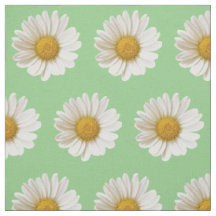 White Daisies on Sage Green Floral
