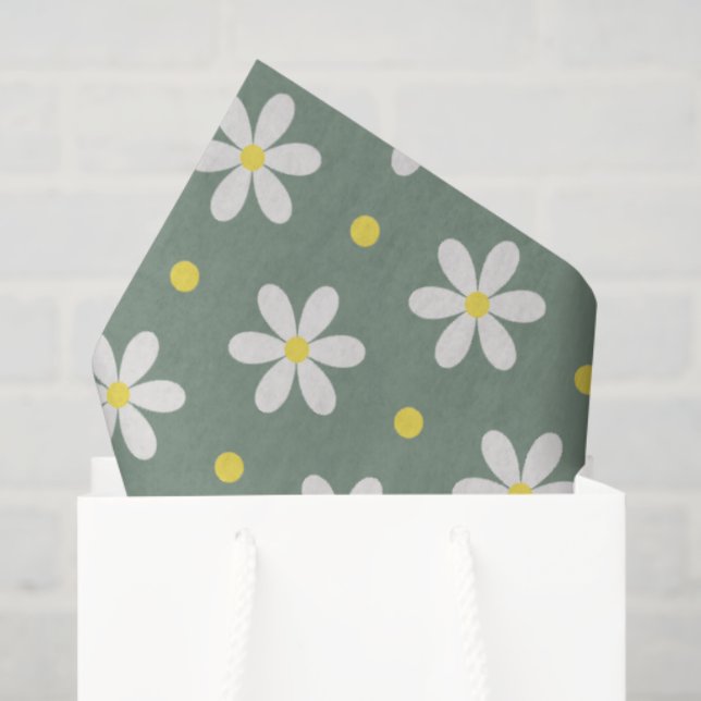 White Daisies Pattern Custom Background Seidenpapier (Geschenktüte)