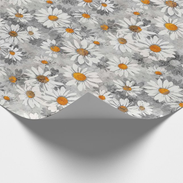 White Daisies Pattern Geschenkpapier (Ecke)