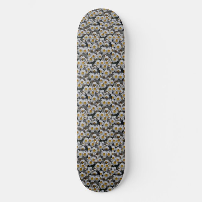 White Daisies Skateboard (Vorderseite)