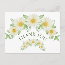 White Daisies Watercolor Budget Vielen Dank Postkarte