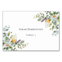 White Daisies Wedding Platzkarte