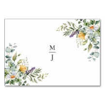 White Daisies Wedding Platzkarte