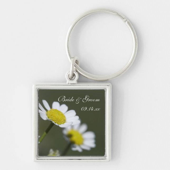 White Daisies Wedding Schlüsselanhänger (Vorne)