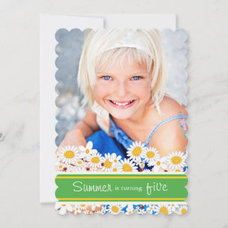 White Daisis Blume Ladybug Einladung zum Geburtsta