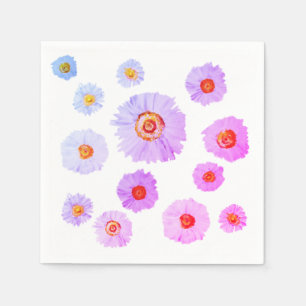 White Daisis Cocktail Paper Napkins Serviette