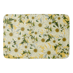White Daisis Daisy Blume Gelb Helle fröhlich Badematte