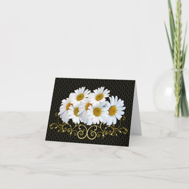 White Daisis Note Card Karte (Vorderseite)
