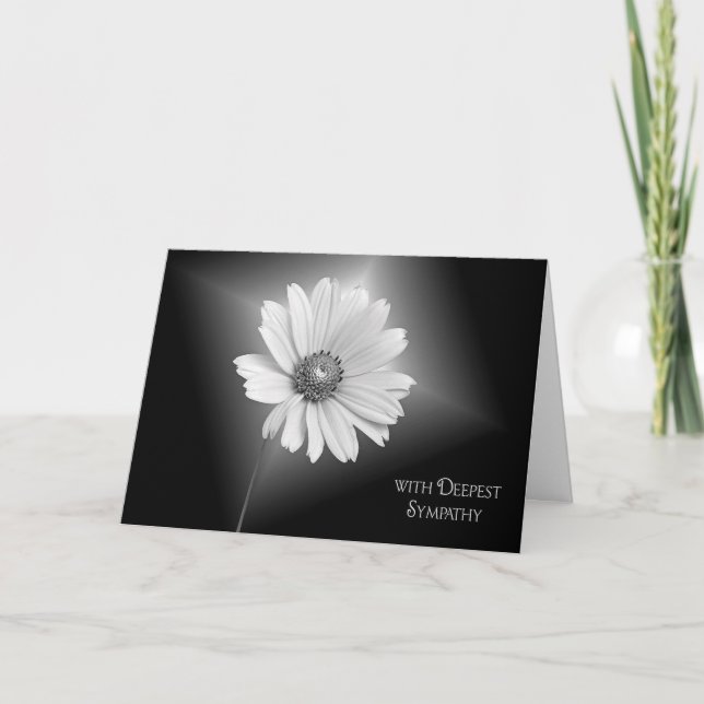 White Daisy Beileid Karte (Vorderseite)