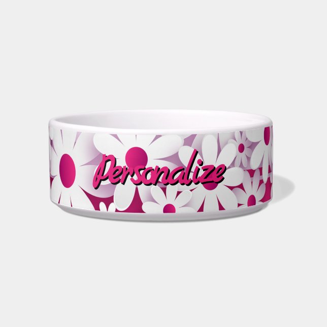 White Daisy Blossom Magenta Pink Floral Bloom Napf (Vorderseite)