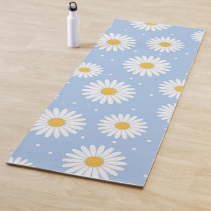 White Daisy Blue Yoga Mat! Yogamatte