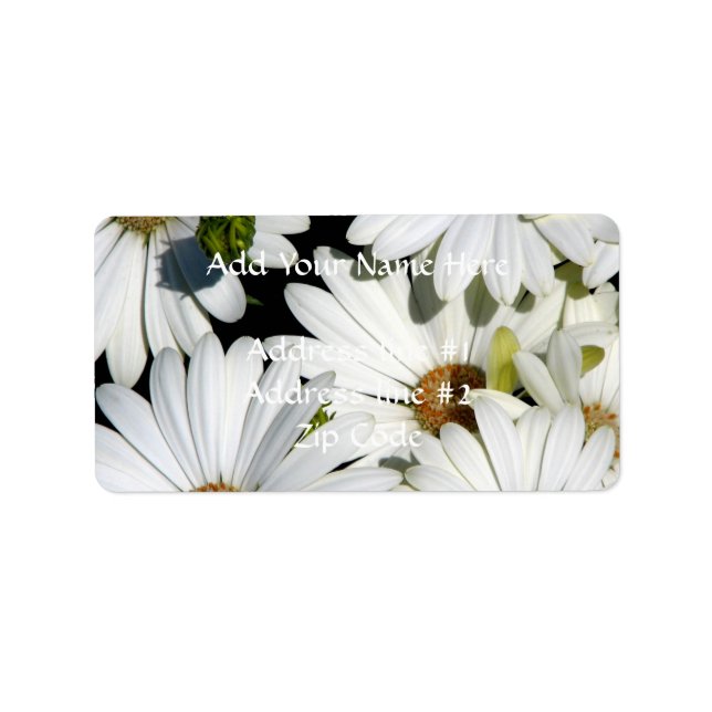White Daisy Blume Adressaufkleber (Vorne)