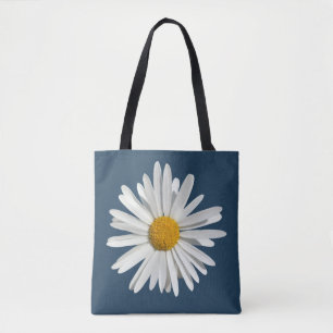 White Daisy Blume Blossom - Trendy Fashion Blue Tasche