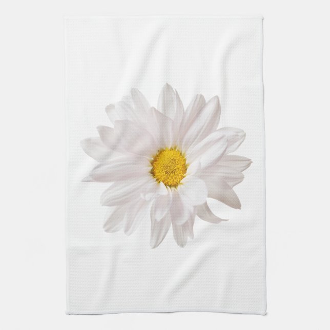 White Daisy Blume Design Floral Daisies Template Handtuch (Vertikal)