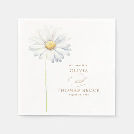 White Daisy Blume Elegante Wildblumen Feiern Serviette