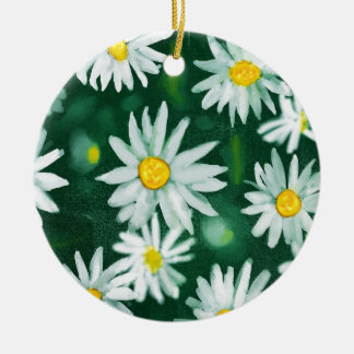White Daisy Blume Gouache Pattern Keramik Ornament