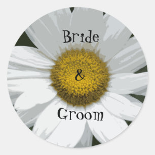White Daisy Blume Hochzeit Umschlag Aufkleber