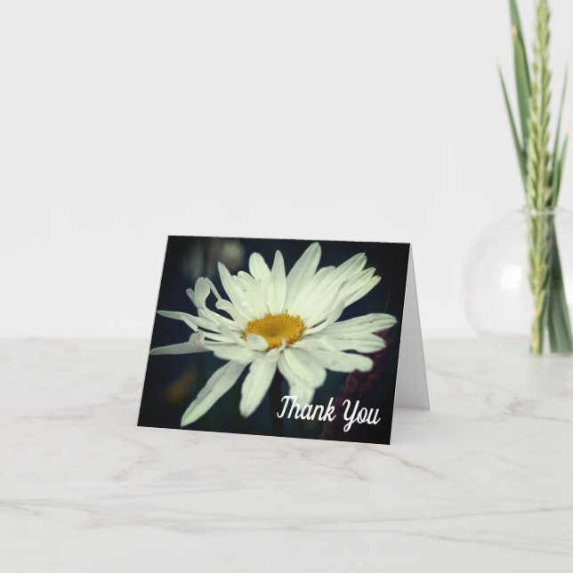White Daisy Blume individuell anpassbar Dankeschön Dankeskarte (Vorderseite)