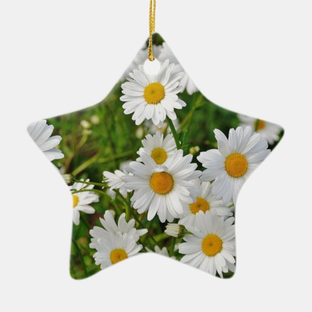 White Daisy Blume Keramikornament (Vorne)