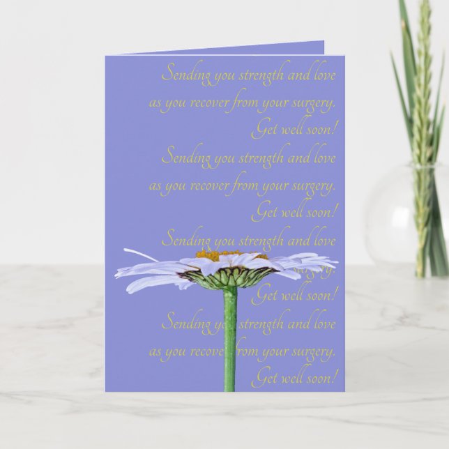 White Daisy Blume Lavender Blue Yellow wird gut Karte (Vorderseite)
